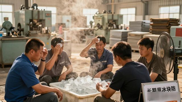 车间高温不用愁 成都防暑降温冰块成了工人的救命凉方